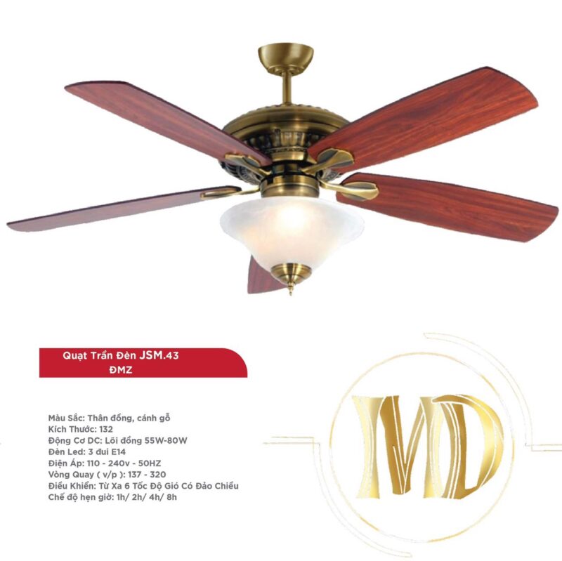 Quạt trần QT-JSM-43 (Quạt MD)